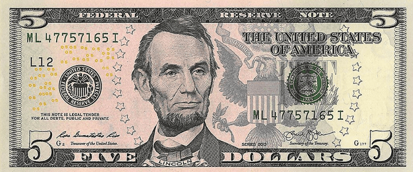 Counterfeit $5 USD Bills
